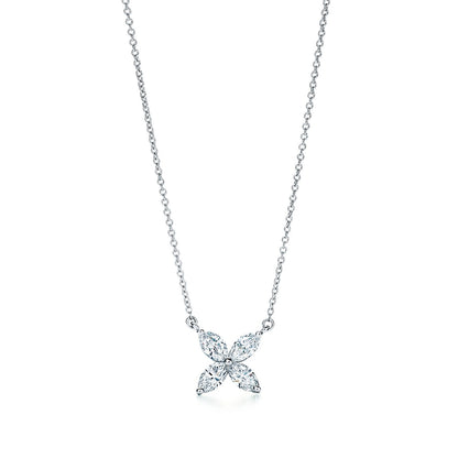 [Haelin Jewelry]PLATINUM AND DIAMOND VICTORIA PENDANT NECKLACE