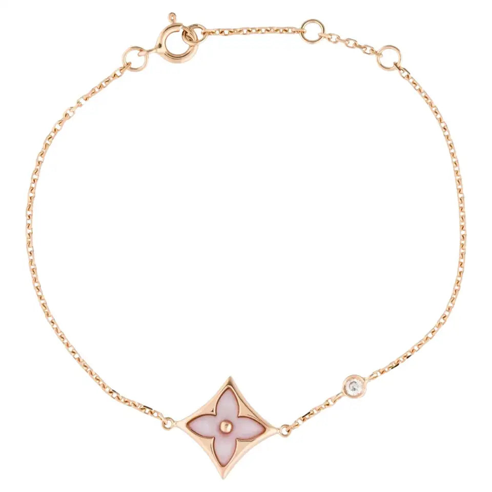 [⭐Haelin Jewelry]STAR 1 DIAMOND PINK GOLD BRACELET