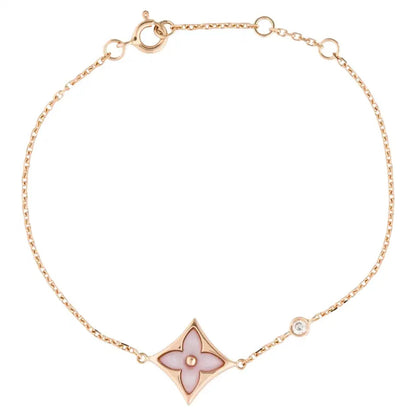 [⭐Haelin Jewelry]STAR 1 DIAMOND PINK GOLD BRACELET