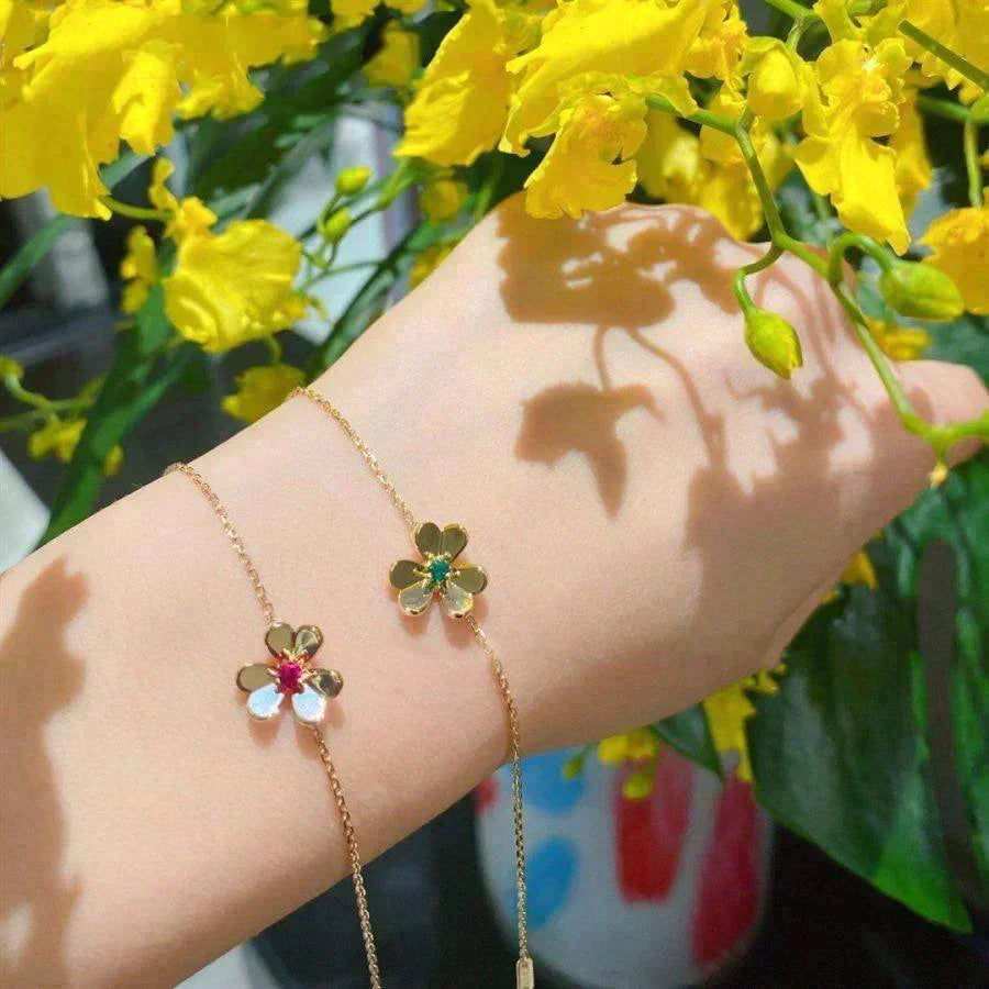 [⭐Haelin Jewelry]FRIVOLE GOLD FLOWER PINK MALACHITE BRACELET