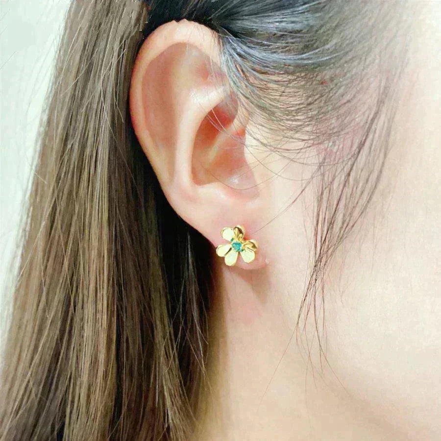 [⭐Haelin Jewelry]FRIVOLE  FLOWER MALACHITE EARRINGS