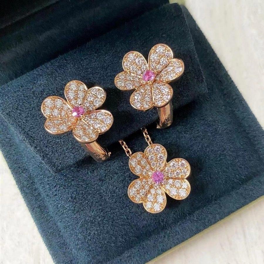 [⭐Haelin Jewelry]FRIVOLE ROSE GOLD FLOWER DIAMOND NECKLACE