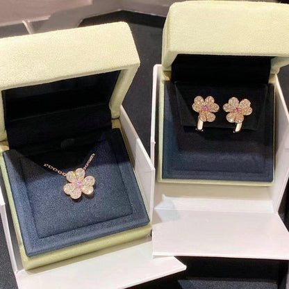 [⭐Haelin Jewelry]FRIVOLE PINK GOLD FLOWER DIAMOND EARRINGS