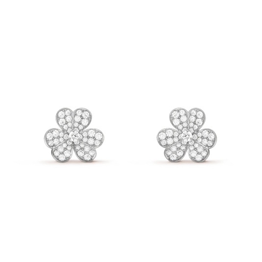 [⭐Haelin Jewelry]FRIVOLE SILVER FLOWER DIAMOND EARRINGS