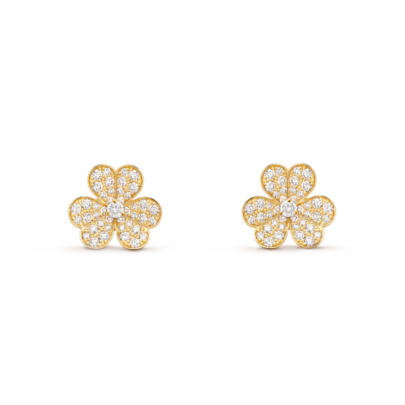 [⭐Haelin Jewelry]FRIVOLE GOLD FLOWER DIAMOND EARRINGS