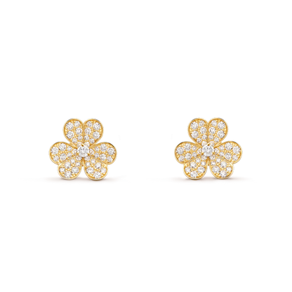 [⭐Haelin Jewelry]FRIVOLE GOLD FLOWER DIAMOND EARRINGS