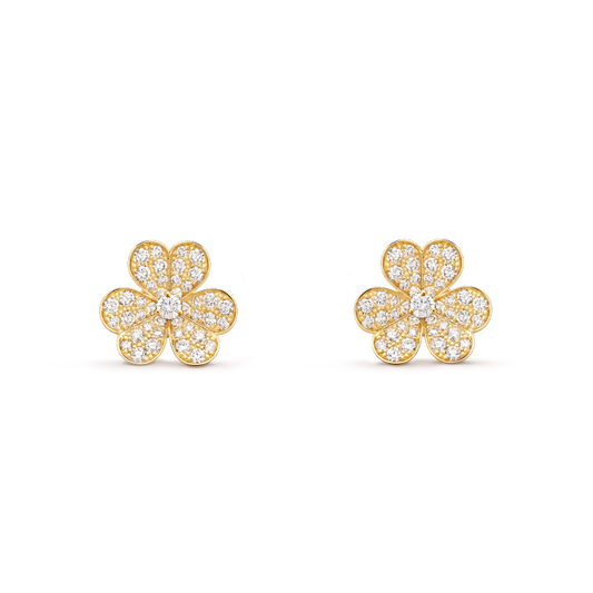 [⭐Haelin Jewelry]FRIVOLE GOLD FLOWER DIAMOND EARRINGS