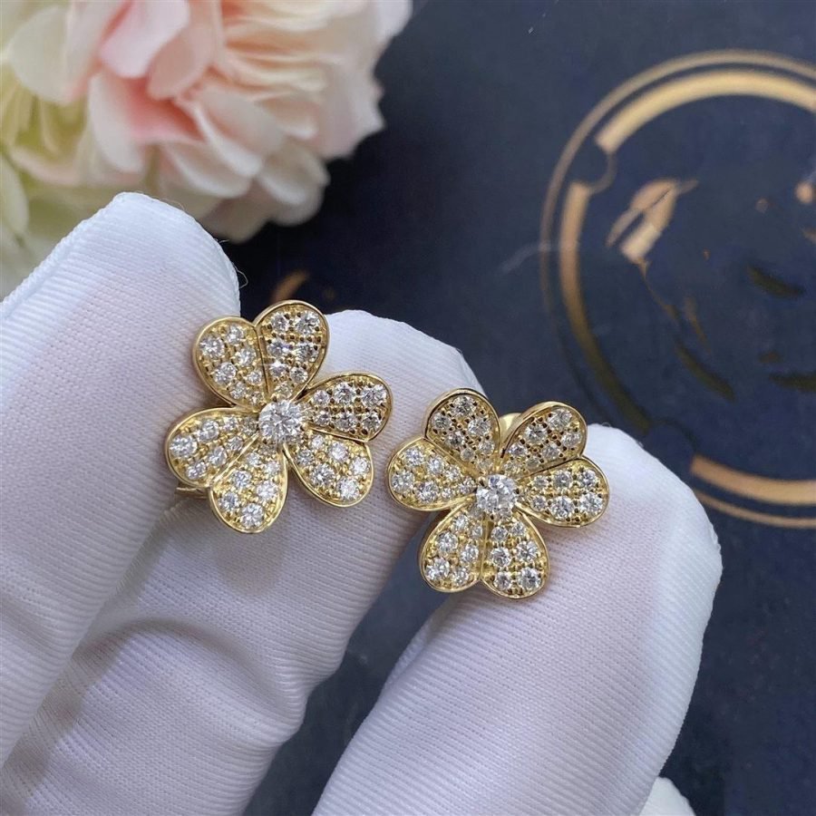 [⭐Haelin Jewelry]FRIVOLE GOLD FLOWER DIAMOND EARRINGS