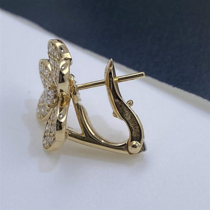 [⭐Haelin Jewelry]FRIVOLE GOLD FLOWER DIAMOND EARRINGS