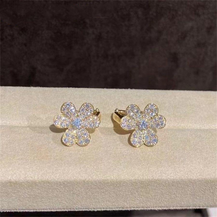 [⭐Haelin Jewelry]FRIVOLE GOLD FLOWER DIAMOND EARRINGS