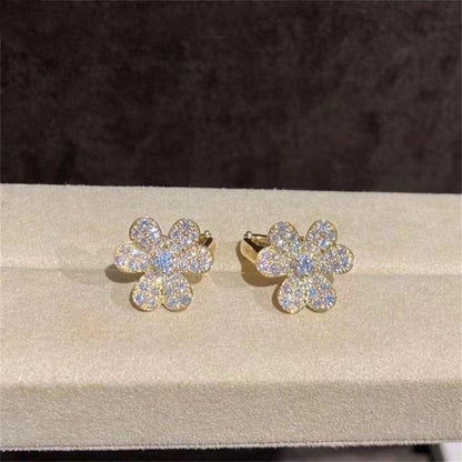 [⭐Haelin Jewelry]FRIVOLE GOLD FLOWER DIAMOND EARRINGS