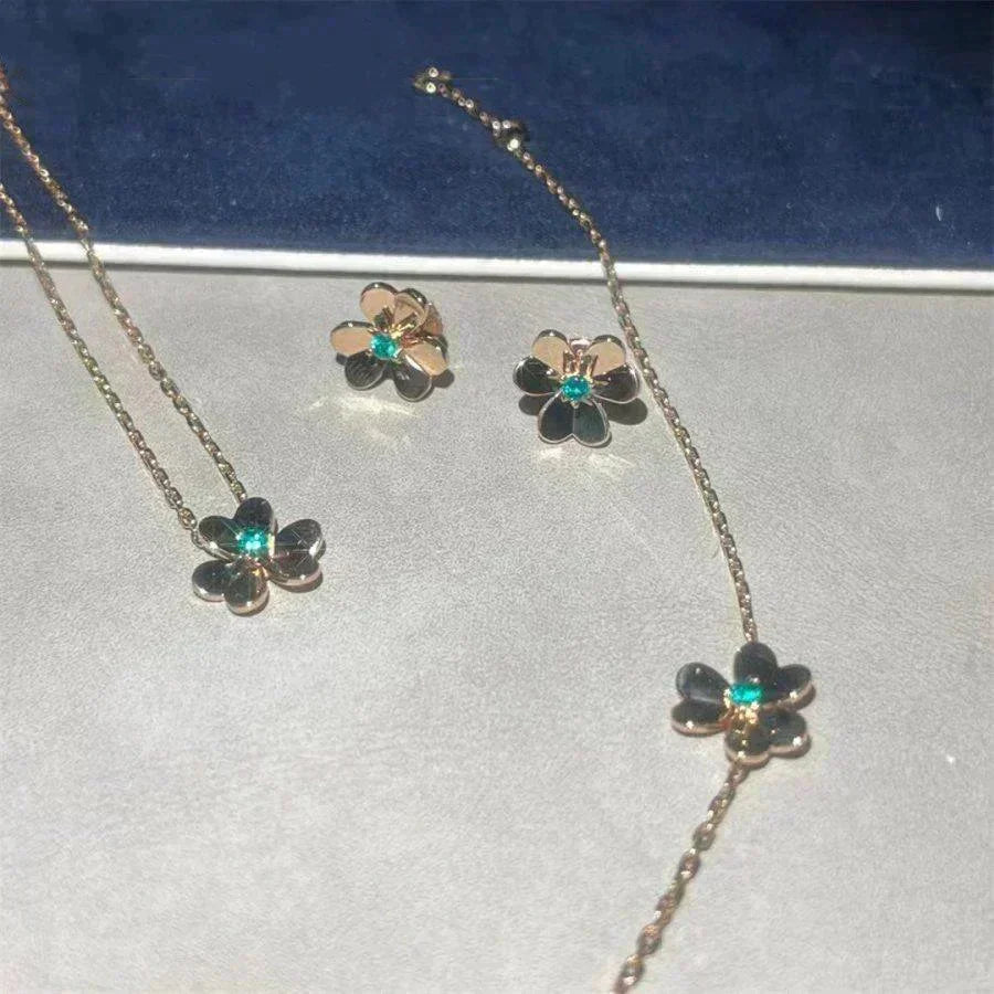 [⭐Haelin Jewelry]FRIVOLE  FLOWER MALACHITE EARRINGS