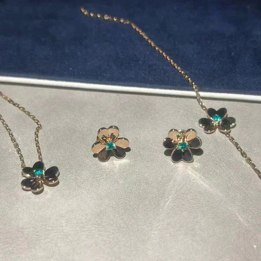 [⭐Haelin Jewelry]FRIVOLE  FLOWER MALACHITE EARRINGS