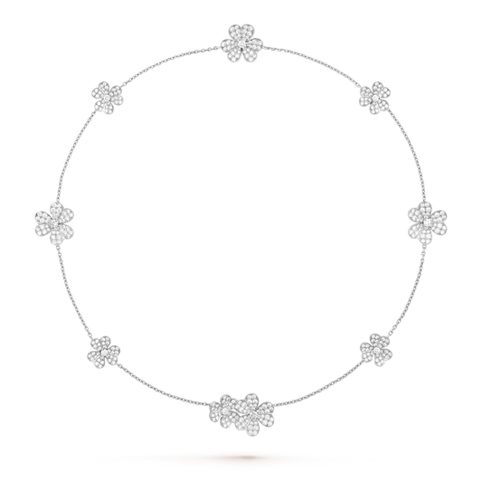 [⭐Haelin Jewelry]FRIVOLE SILVER 9 FLOWERS NECKLACE