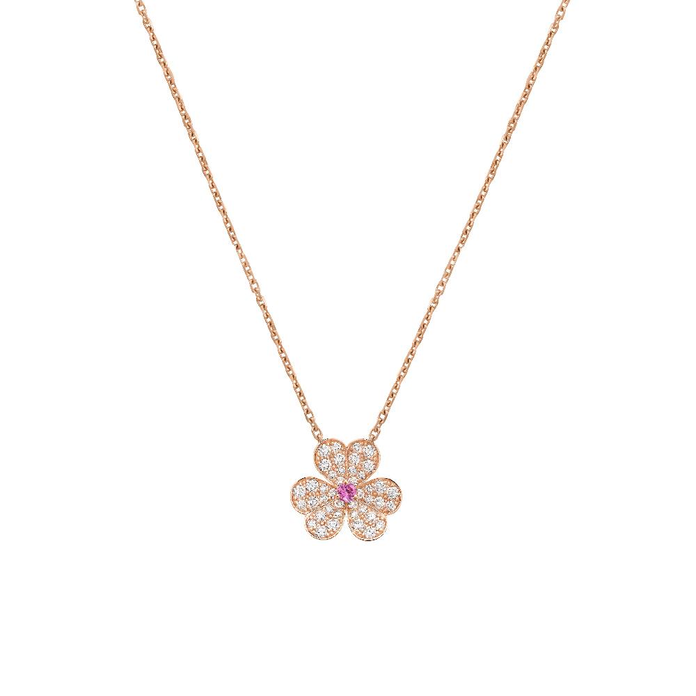 [⭐Haelin Jewelry]FRIVOLE ROSE GOLD FLOWER DIAMOND NECKLACE