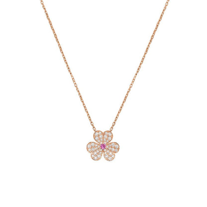 [⭐Haelin Jewelry]FRIVOLE ROSE GOLD FLOWER DIAMOND NECKLACE
