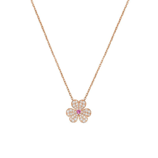 [⭐Haelin Jewelry]FRIVOLE ROSE GOLD FLOWER DIAMOND NECKLACE