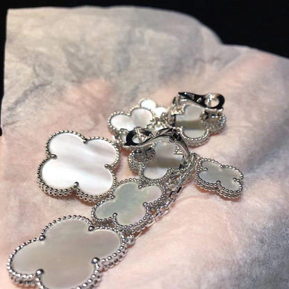 [⭐Haelin Jewelry]CLOVER EARRINGS WHITE MOP 4 MOTIFS SILVER
