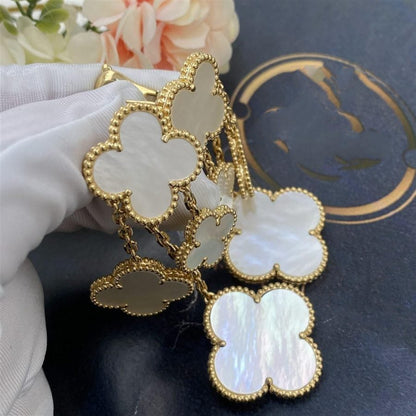 [⭐Haelin Jewelry]CLOVER EARRINGS WHITE MOP 4 MOTIFS GOLD