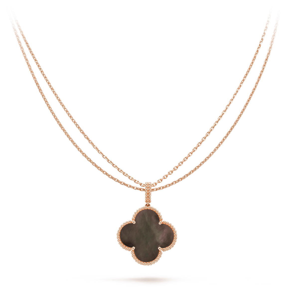[⭐Haelin Jewelry]CLOVER 25MM GOLD DARK MOP BIG CLOVER NECKLACE