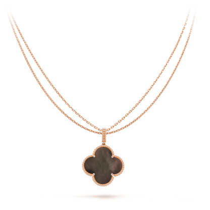 [⭐Haelin Jewelry]CLOVER 25MM GOLD DARK MOP BIG CLOVER NECKLACE