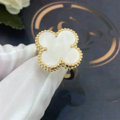 [⭐Haelin Jewelry]CLOVER WHITE MOP RING