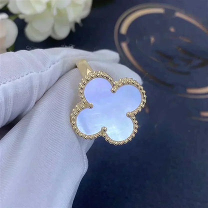 [⭐Haelin Jewelry]CLOVER WHITE MOP RING