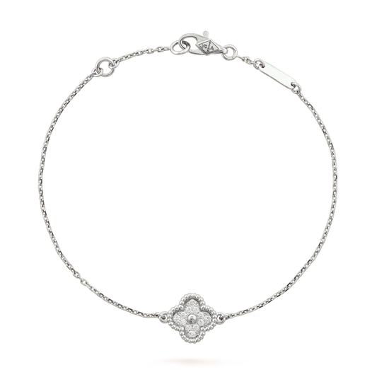 [⭐Haelin Jewelry]CLOVER  SINGLE FLOWER BRACELET SILVER