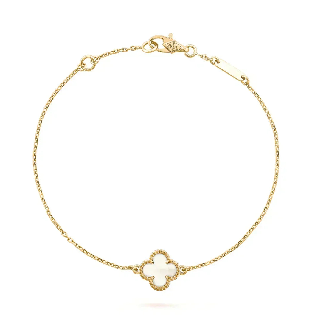 [⭐Haelin Jewelry]CLOVER WHITE MOP SINGLE FLOWER BRACELET