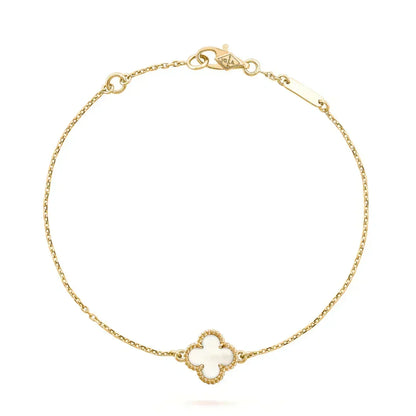 [⭐Haelin Jewelry]CLOVER WHITE MOP SINGLE FLOWER BRACELET