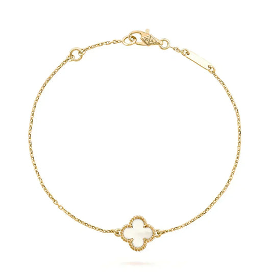 [⭐Haelin Jewelry]CLOVER WHITE MOP SINGLE FLOWER BRACELET