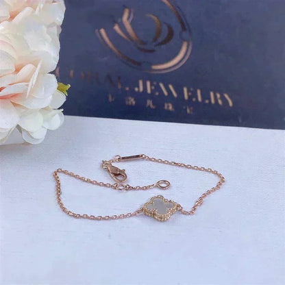 [⭐Haelin Jewelry]CLOVER WHITE MOP SINGLE FLOWER BRACELET