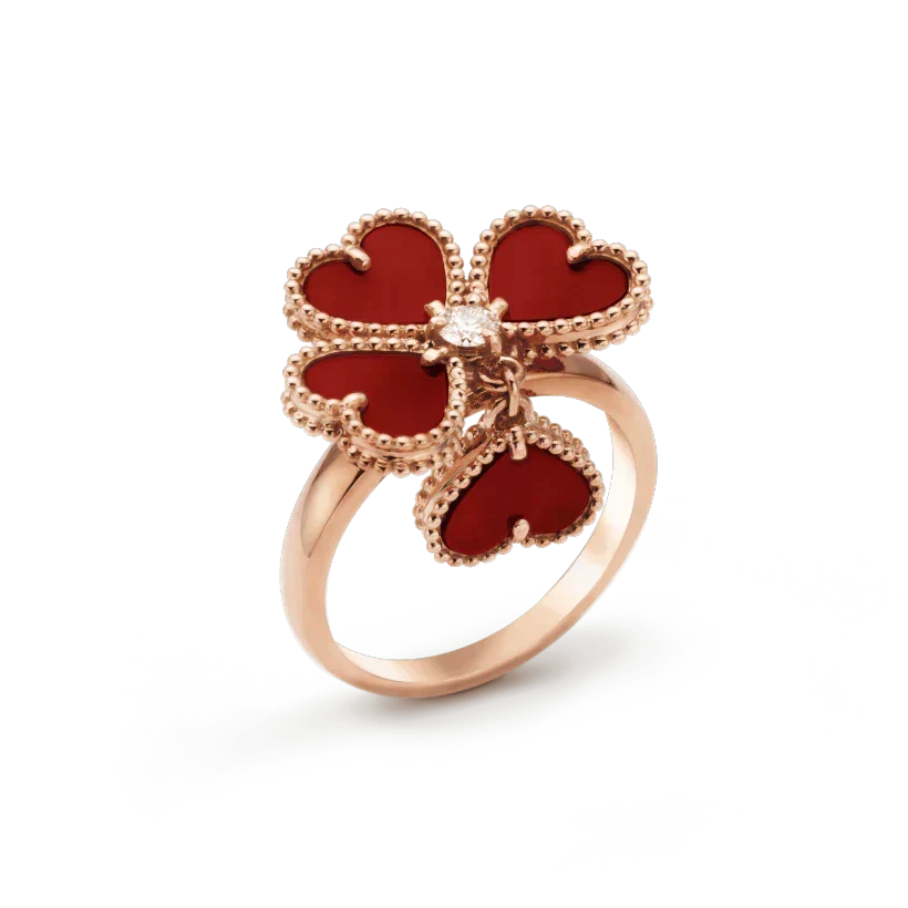 [⭐Haelin Jewelry]SWEET CLOVER CARNELIAN RING