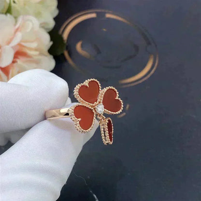[⭐Haelin Jewelry]SWEET CLOVER CARNELIAN RING