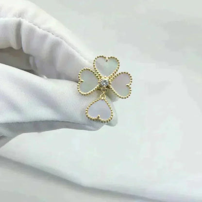 [⭐Haelin Jewelry]SWEET CLOVER WHITE MOP RING