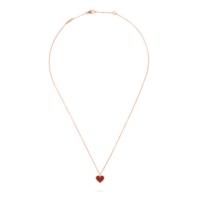 [⭐Haelin Jewelry]SWEET CLOVER CARNELIAN HEART NECKLACE