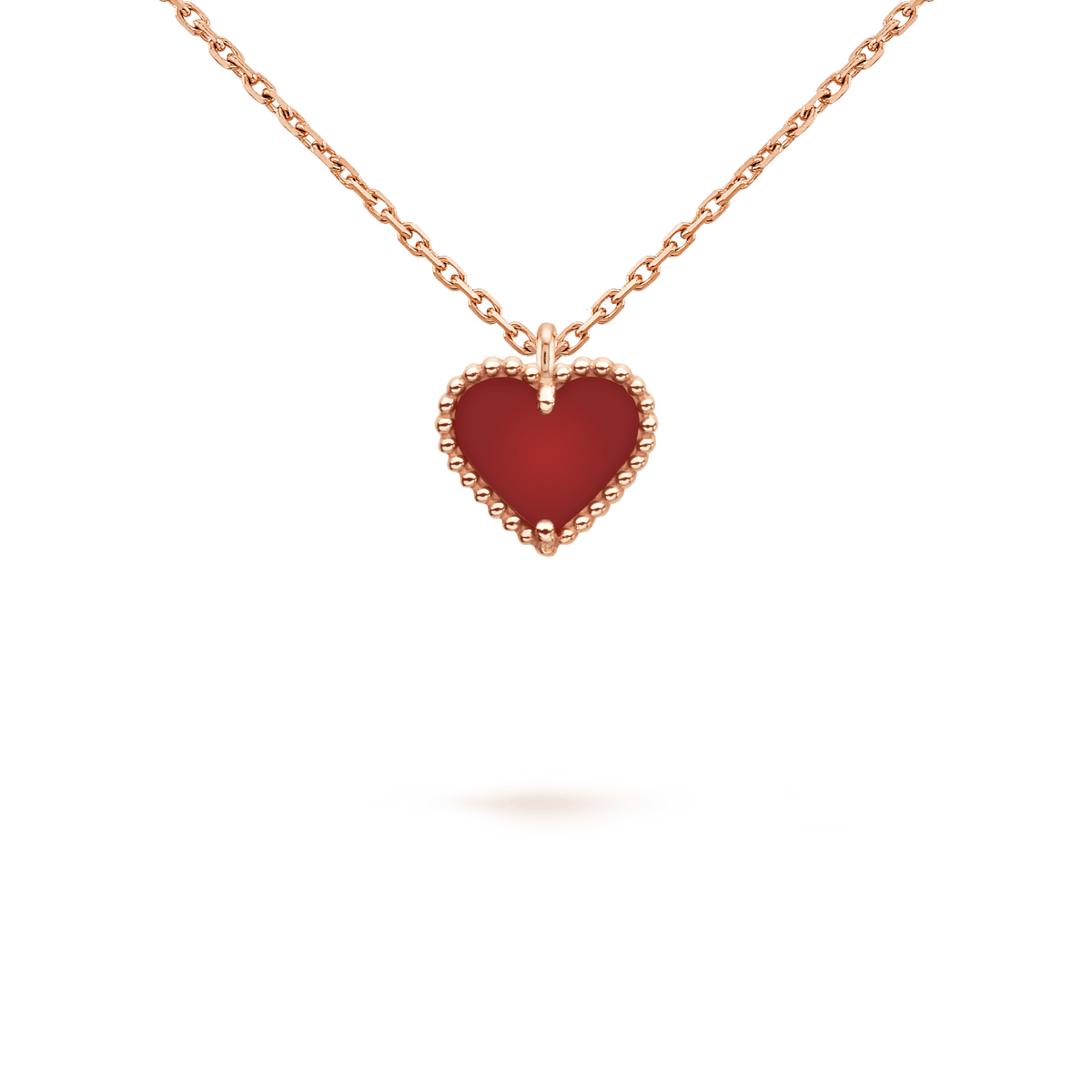 [⭐Haelin Jewelry]SWEET CLOVER CARNELIAN HEART NECKLACE