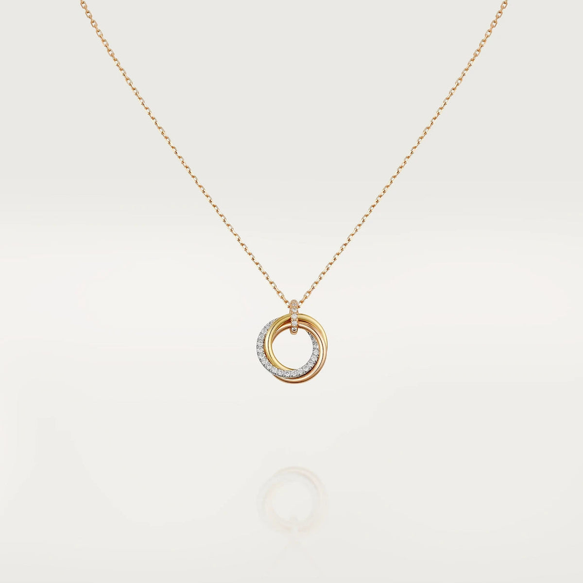 [⭐Haelin Jewelry]TRINITY NECKLACE SILVER GOLD PINK GOLD DIAMONDS
