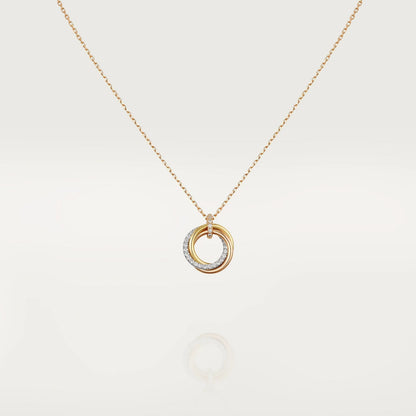 [⭐Haelin Jewelry]TRINITY NECKLACE SILVER GOLD PINK GOLD DIAMONDS