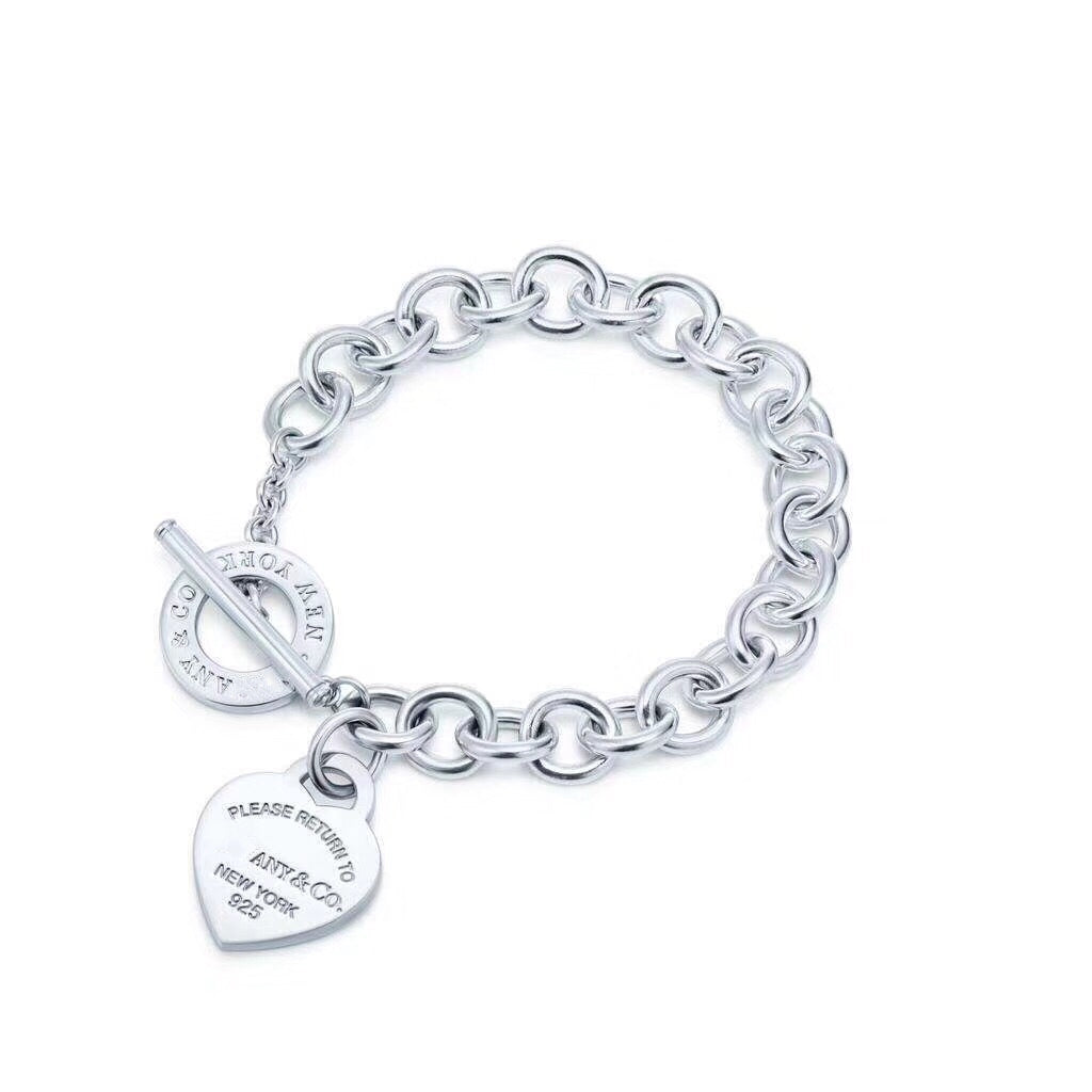 [Haelin Jewelry]LOVE HEART PIN BUCKLE RETURN TO TIF SILVER BRACELET