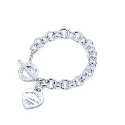[Haelin Jewelry]LOVE HEART PIN BUCKLE RETURN TO TIF SILVER BRACELET
