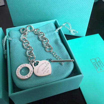 [Haelin Jewelry]LOVE HEART PIN BUCKLE RETURN TO TIF SILVER BRACELET
