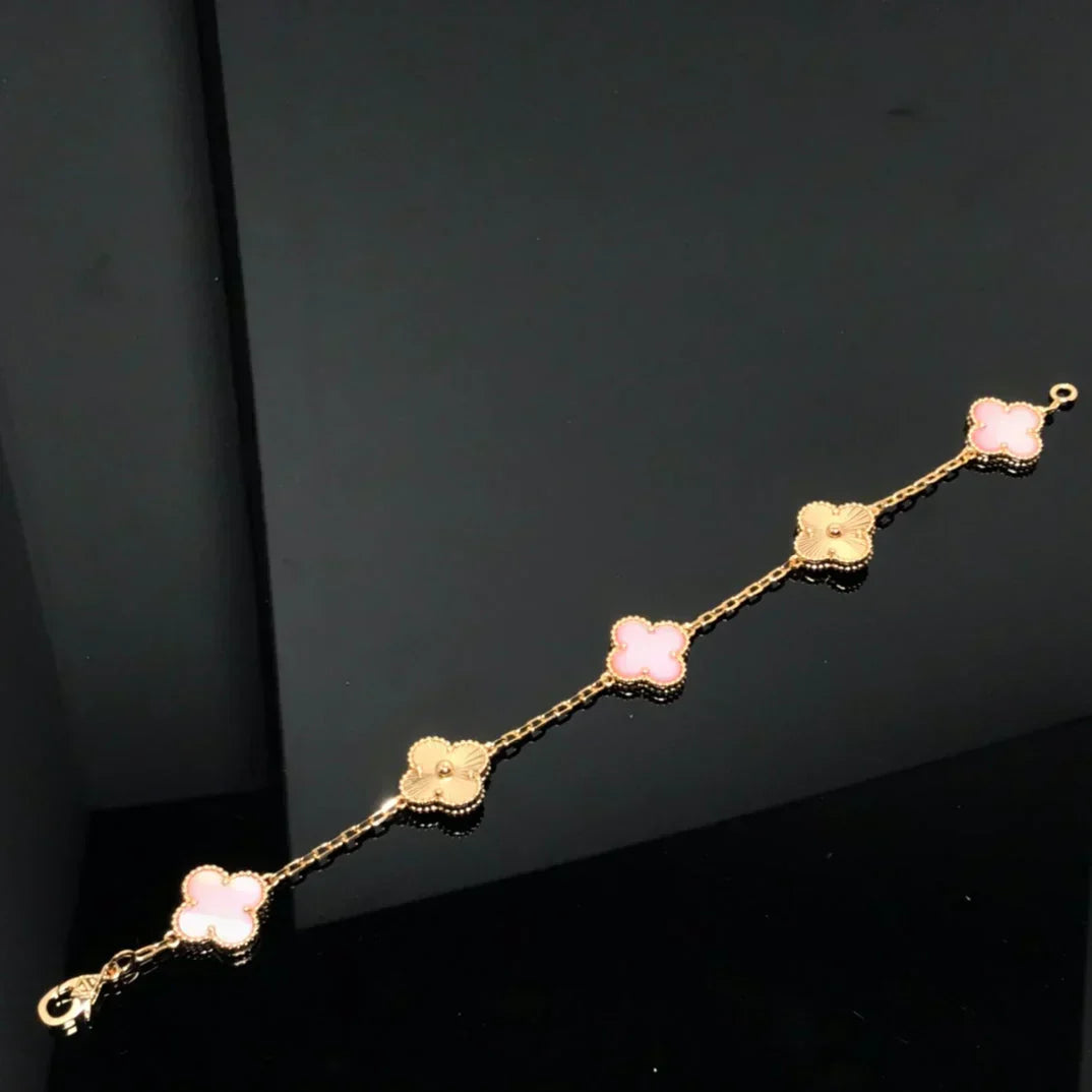 [⭐Haelin Jewelry] CLOVER 5 MOTIFS  PINK MOP BRACELET COLLECTION