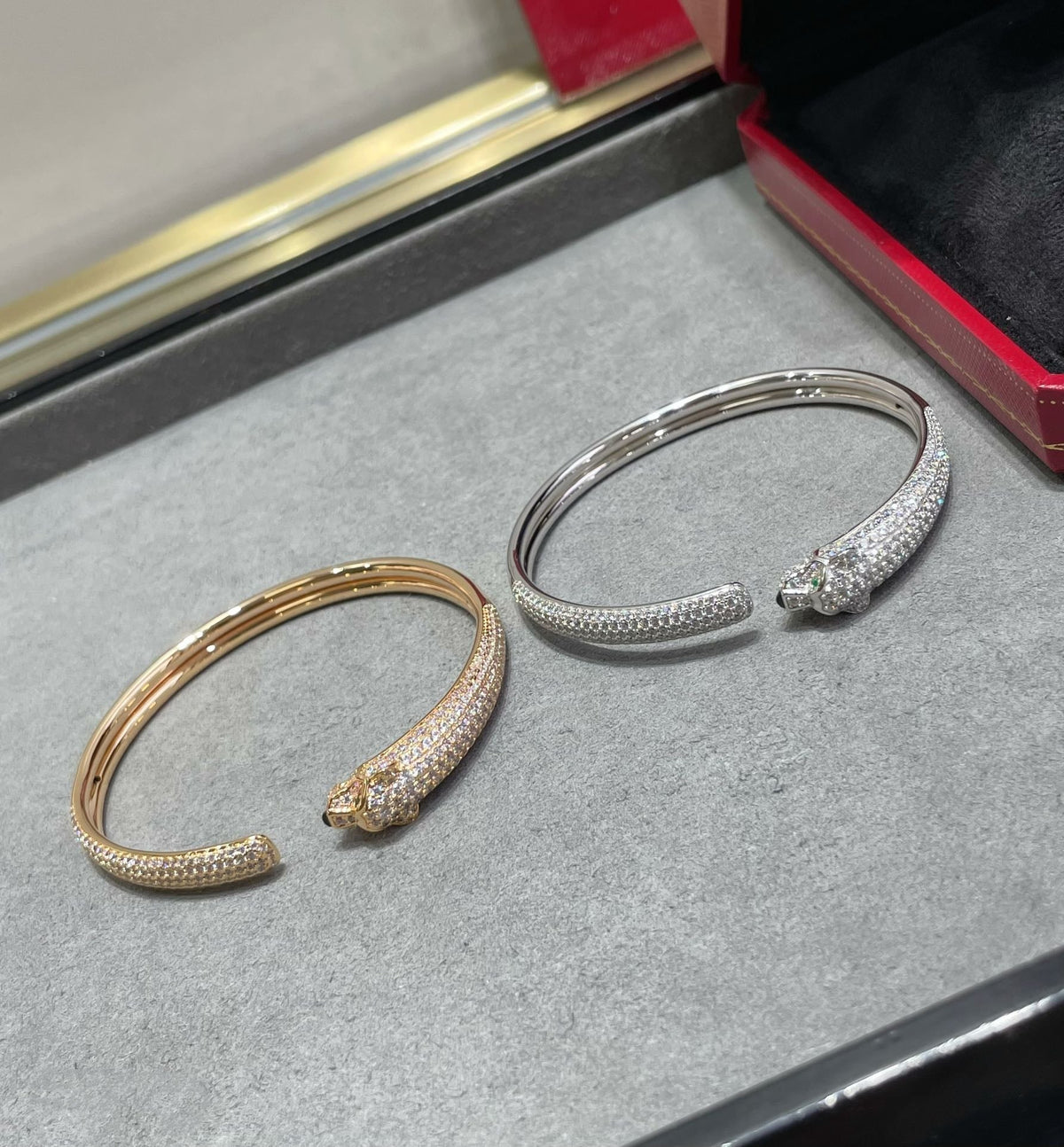 [⭐Haelin Jewelry]PANTHERE FULL DIAMOND OPEN BRACELET