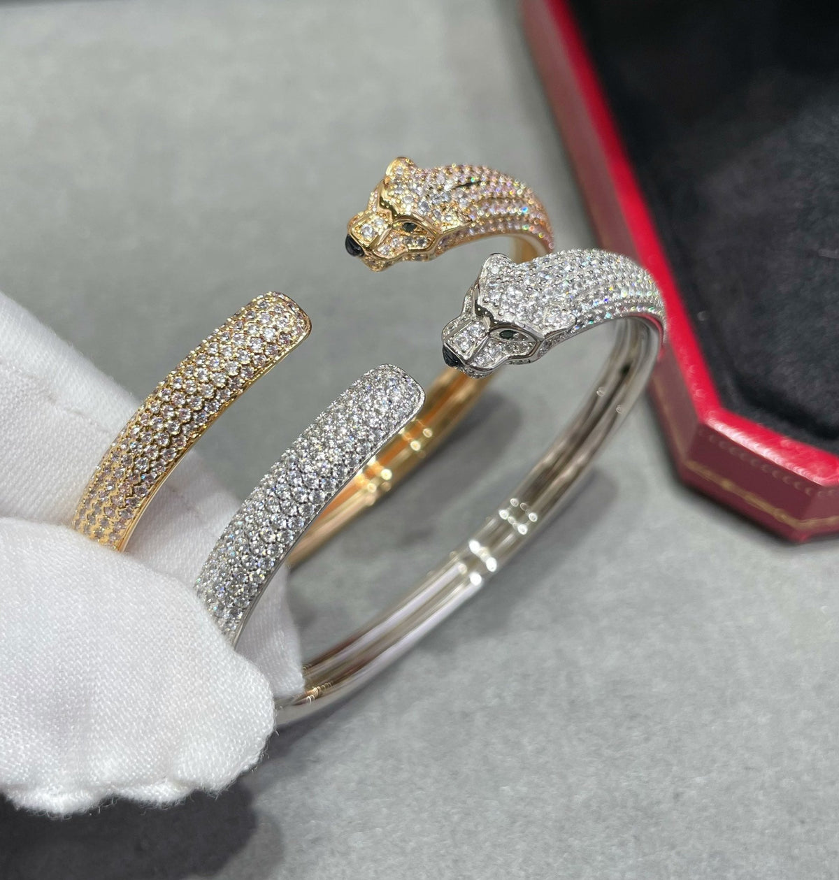 [⭐Haelin Jewelry]PANTHERE FULL DIAMOND OPEN BRACELET