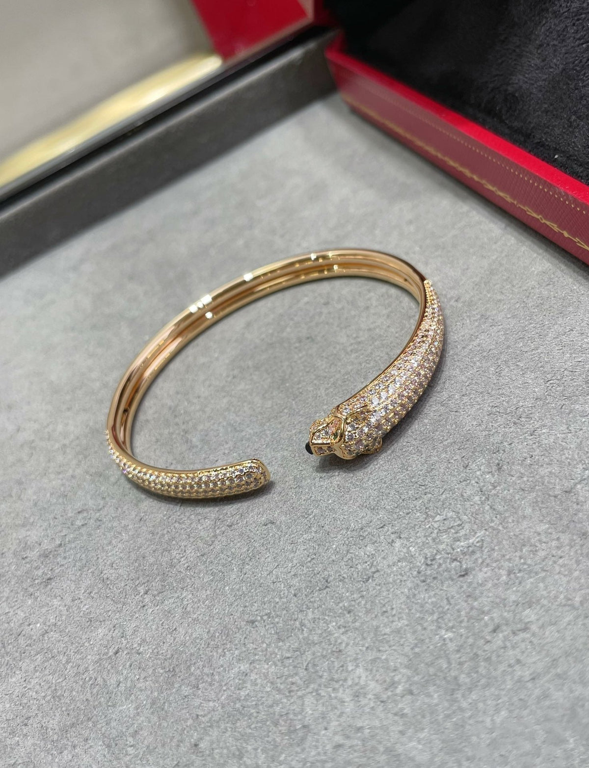 [⭐Haelin Jewelry]PANTHERE FULL DIAMOND OPEN BRACELET