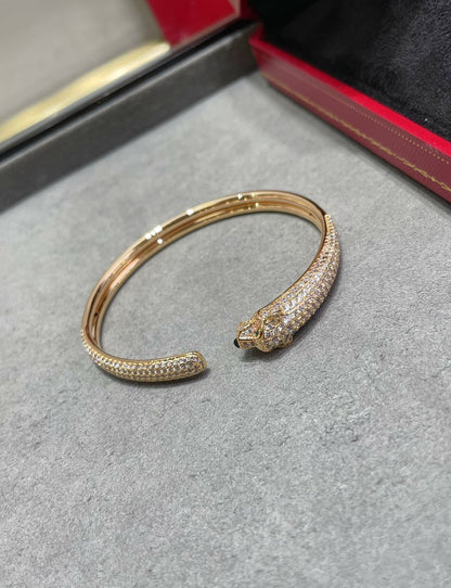 [⭐Haelin Jewelry]PANTHERE FULL DIAMOND OPEN BRACELET