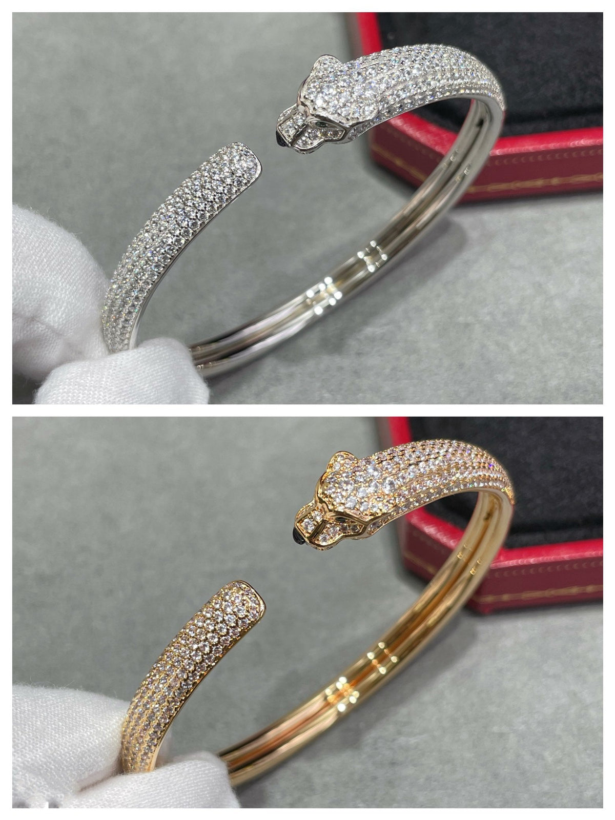 [⭐Haelin Jewelry]PANTHERE FULL DIAMOND OPEN BRACELET