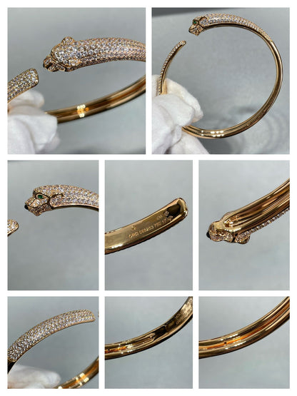 [⭐Haelin Jewelry]PANTHERE FULL DIAMOND OPEN BRACELET