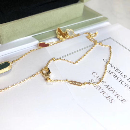 [⭐Haelin Jewelry]LUCKY SPRING 4 MOTIFS ROSE GOLD NECKLACE